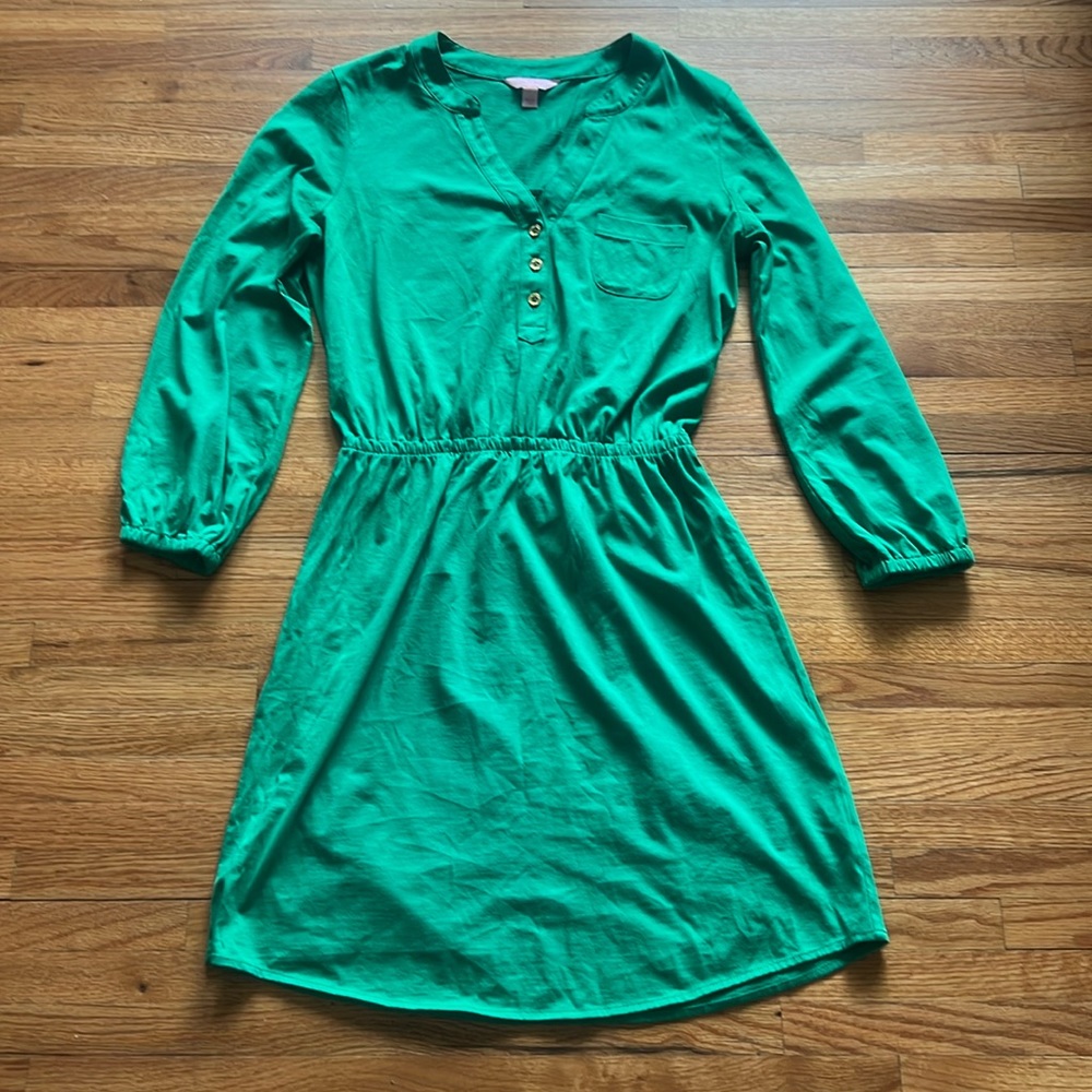 Lilly Pulitzer green Pima cotton, Beckett dress size small